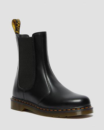 Men's Dr Martens 2976 Hi Smooth Leather Chelsea Boots Black | AU 483BEX